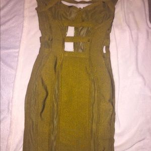 Olive green bandage dress